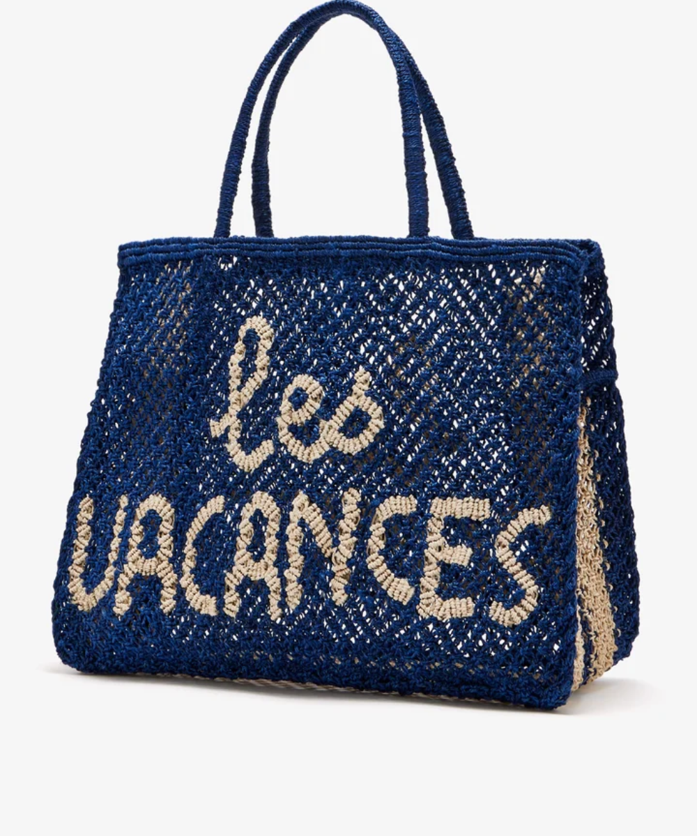 Les Vacances Indigo Jute Bag