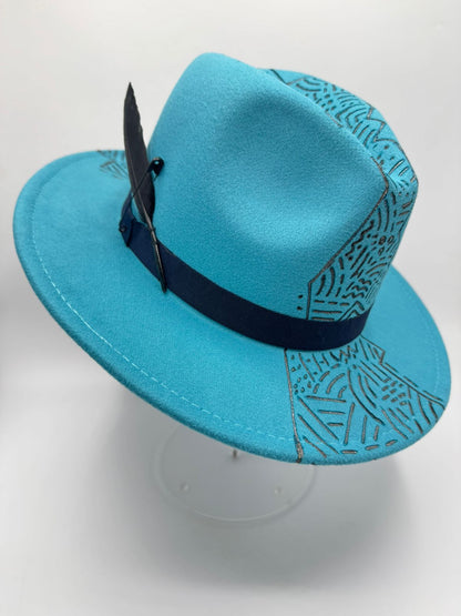 Handcrafted Tiffany blue fedora