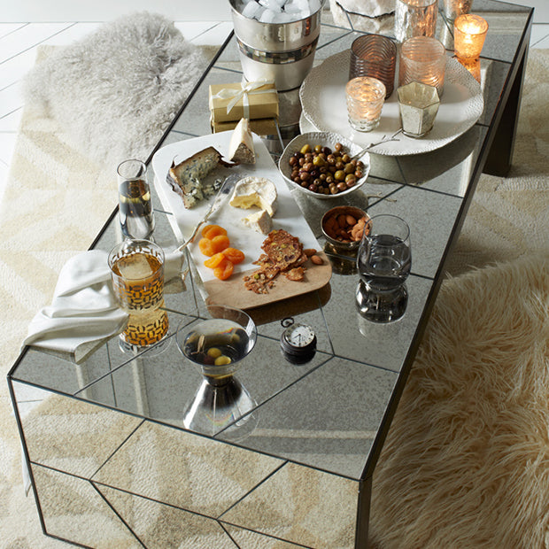 GLASS MIRROR COFFEE TABLE