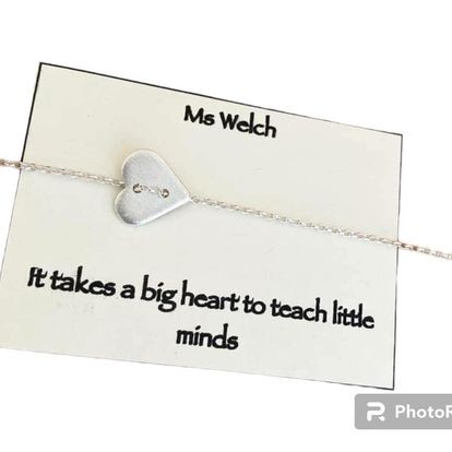 Teachers heart bracelet