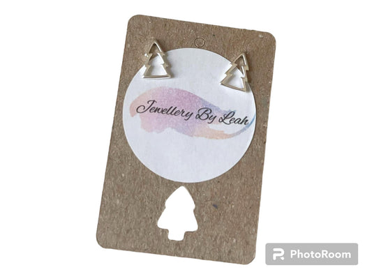 Sterling Silver Christmas Tree Stud Earrings