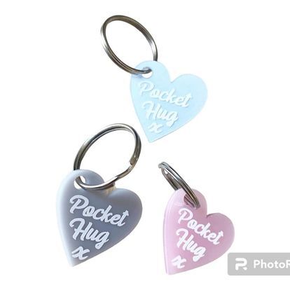 Heart Shaped Pocket Hug Keyring