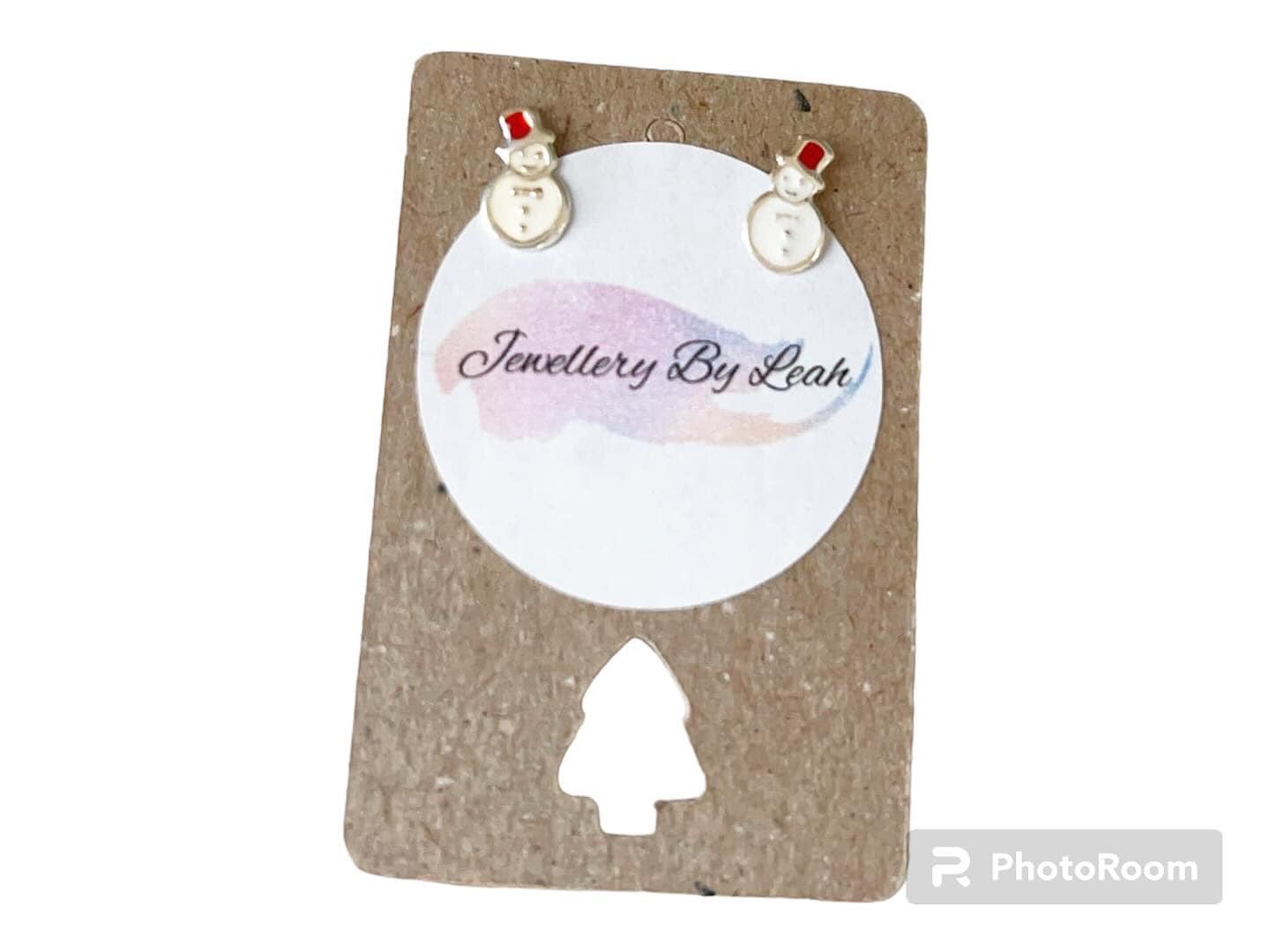 Sterling Silver Snowmen Stud Earrings