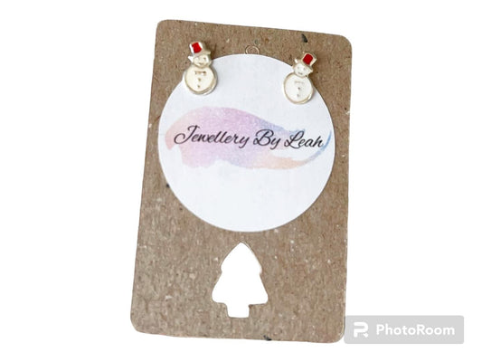 Sterling Silver Snowmen Stud Earrings