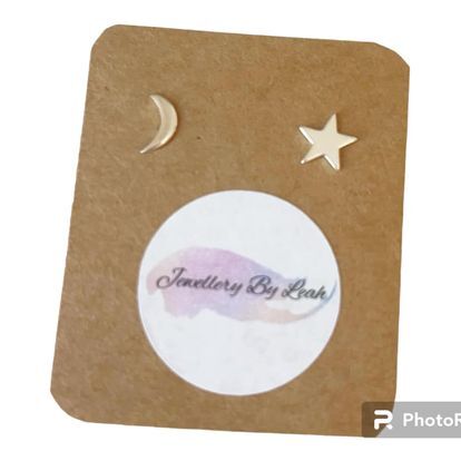 Moon & Star Stud Earrings