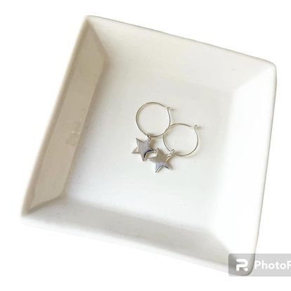 Sterling Silver Star Drop Earrings