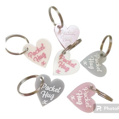 Heart Shaped Pocket Hug Keyring