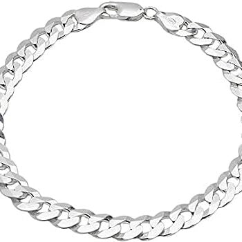 925 Sterling Silver Curb Chain Bracelet-6MM