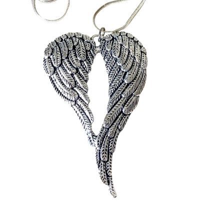 Oversized angel wing necklace