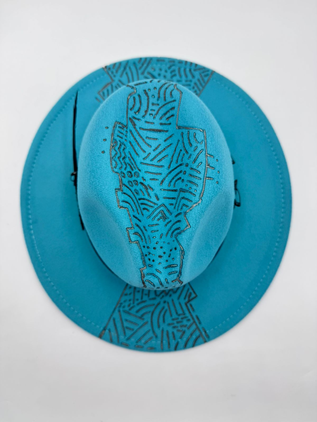 Handcrafted Tiffany blue fedora