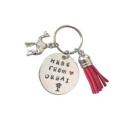 Hugs From Dubai Keyring