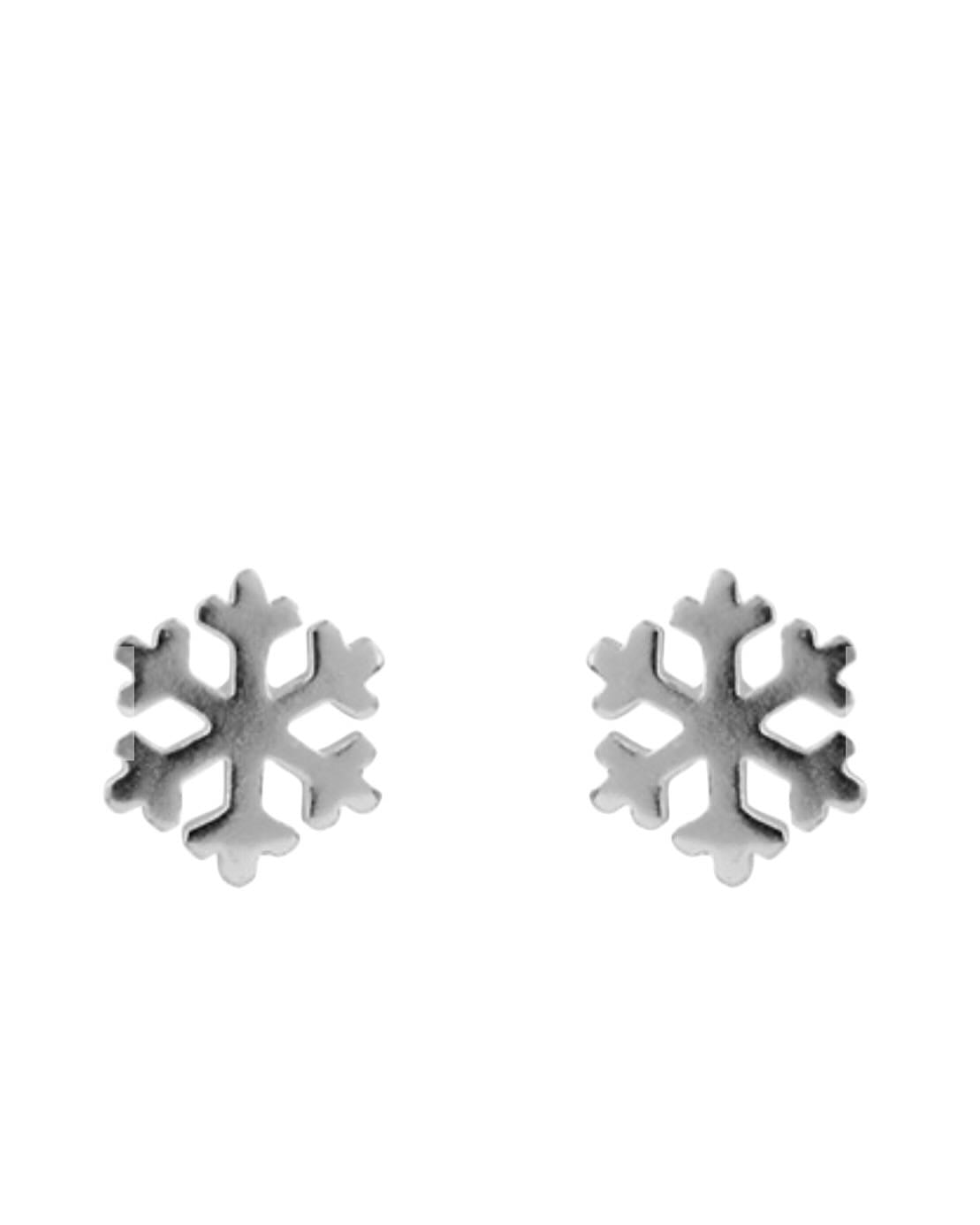 Sterling Silver Snowflake Stud Earrings