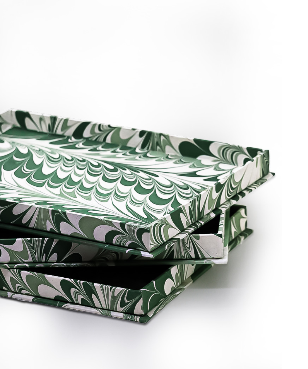 Marbled Display Tray - Green