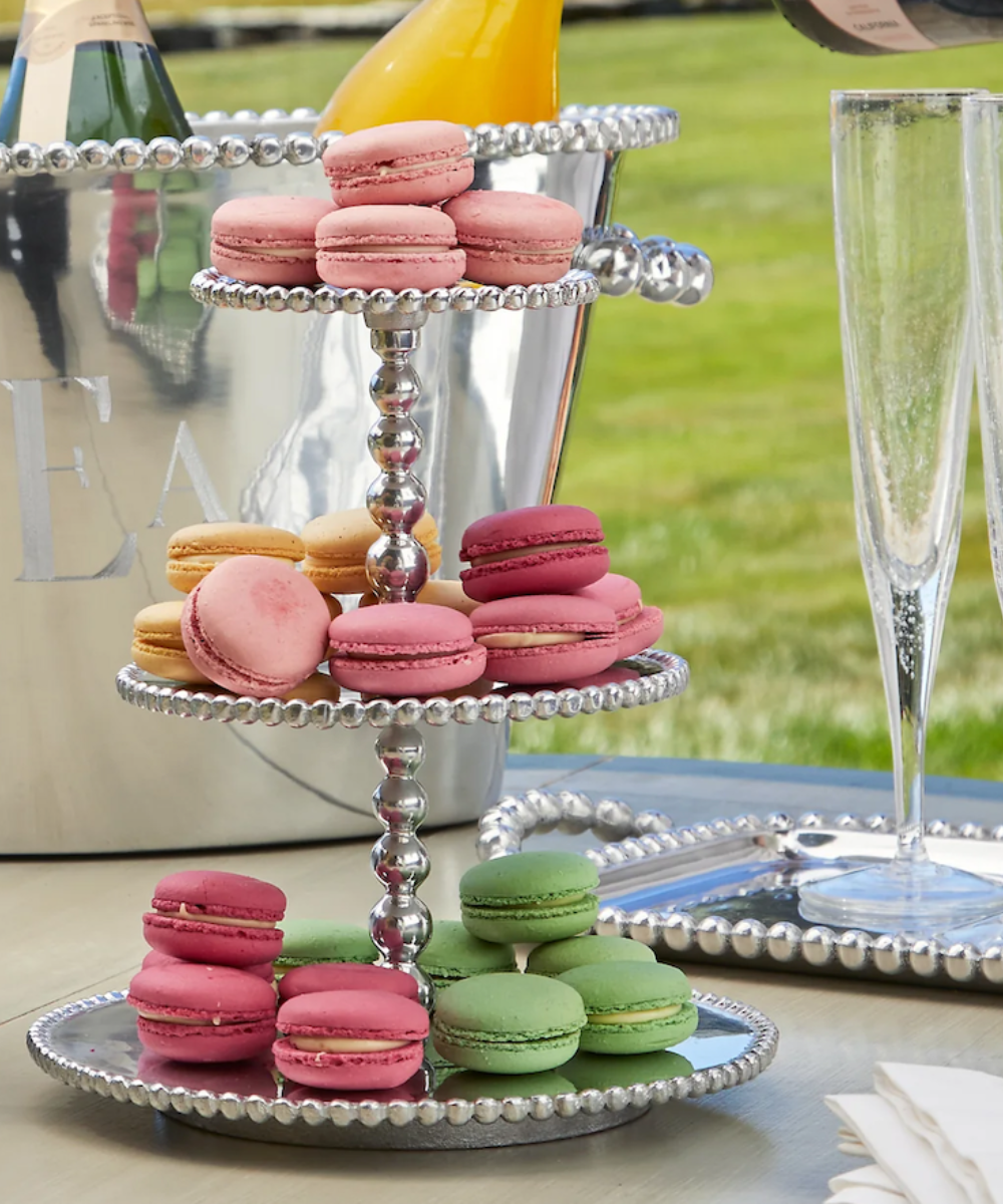 Pearled 3-Tiered Cupcake Server