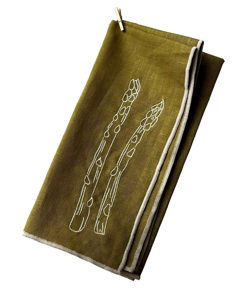 MÆGEN Linen-Blend Napkins  - Asparagus (set of 2)