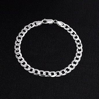 925 Sterling Silver Curb Chain Bracelet-6MM