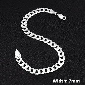 925 Sterling Silver Curb Chain Bracelet-6MM