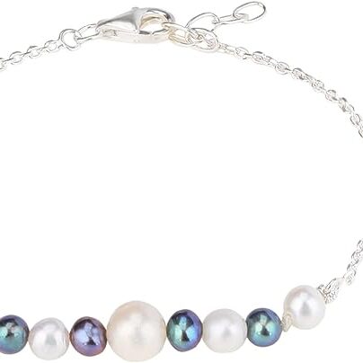 Elements silver dyed fresh water pearls