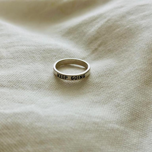 Keep Going Antique Silver Ring