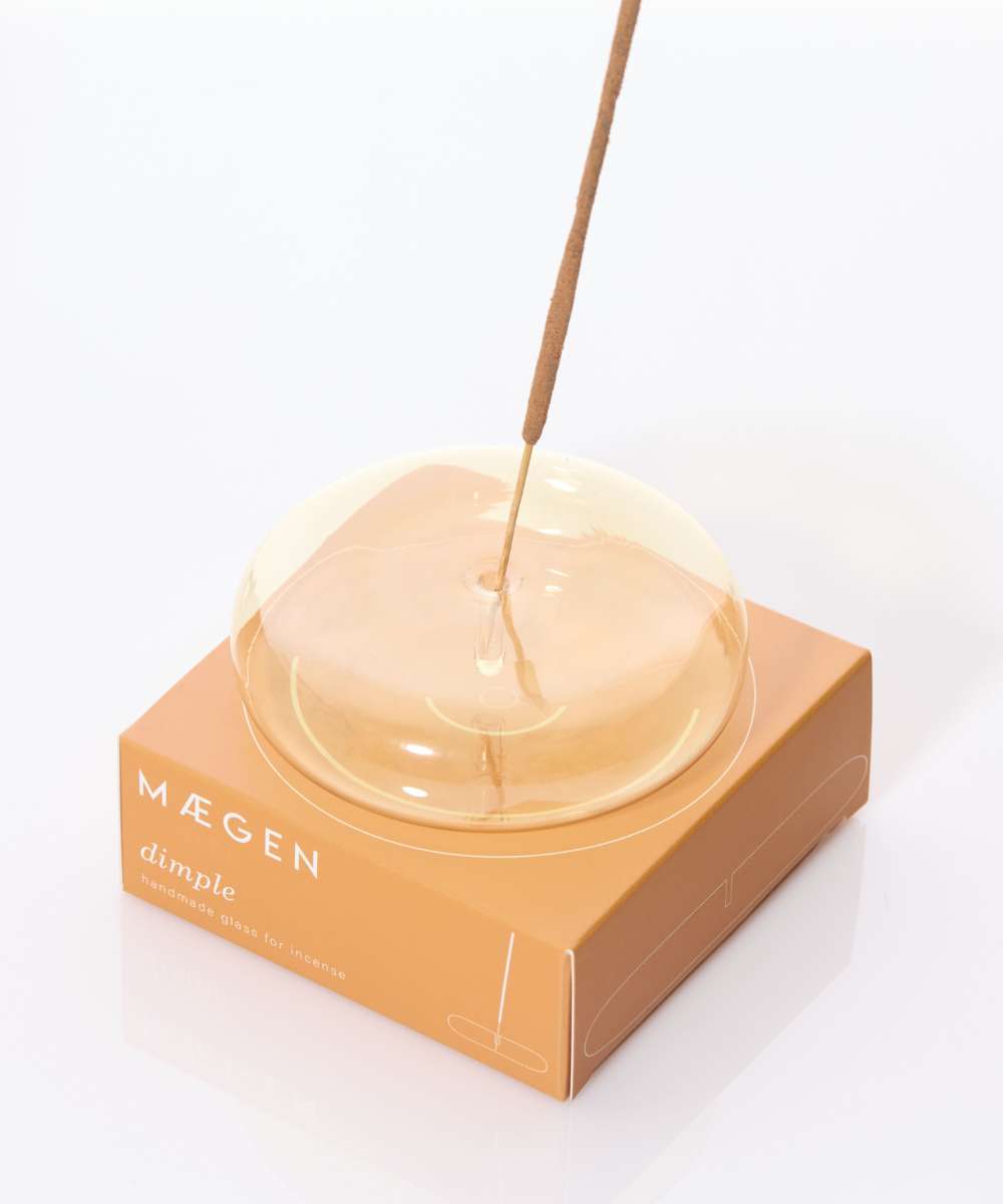MÆGEN Dimple Glass Incense Holder - Yellow