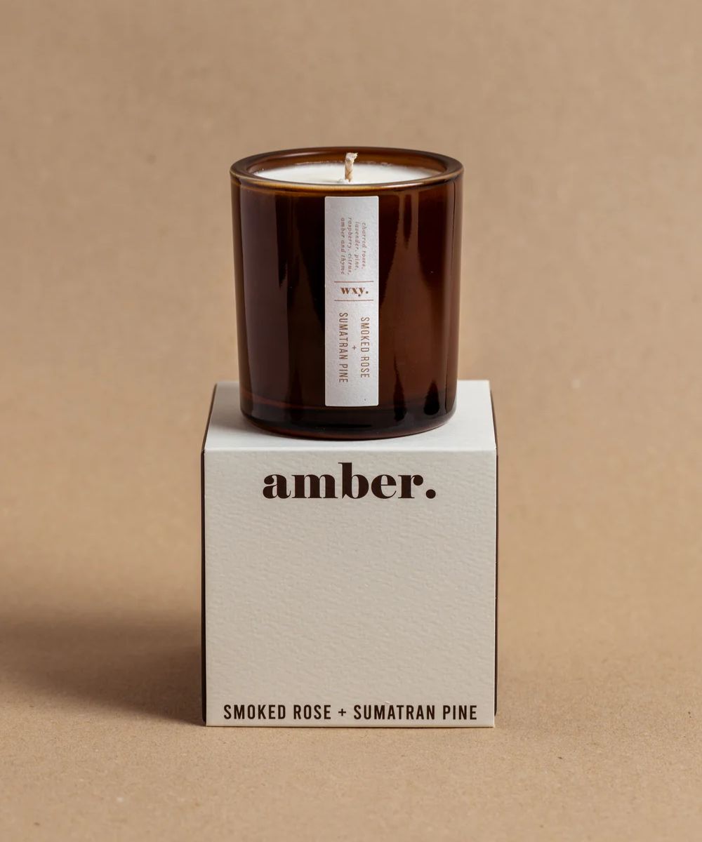Wxy. Amber Smoked rose & Sumatran pine Candle
