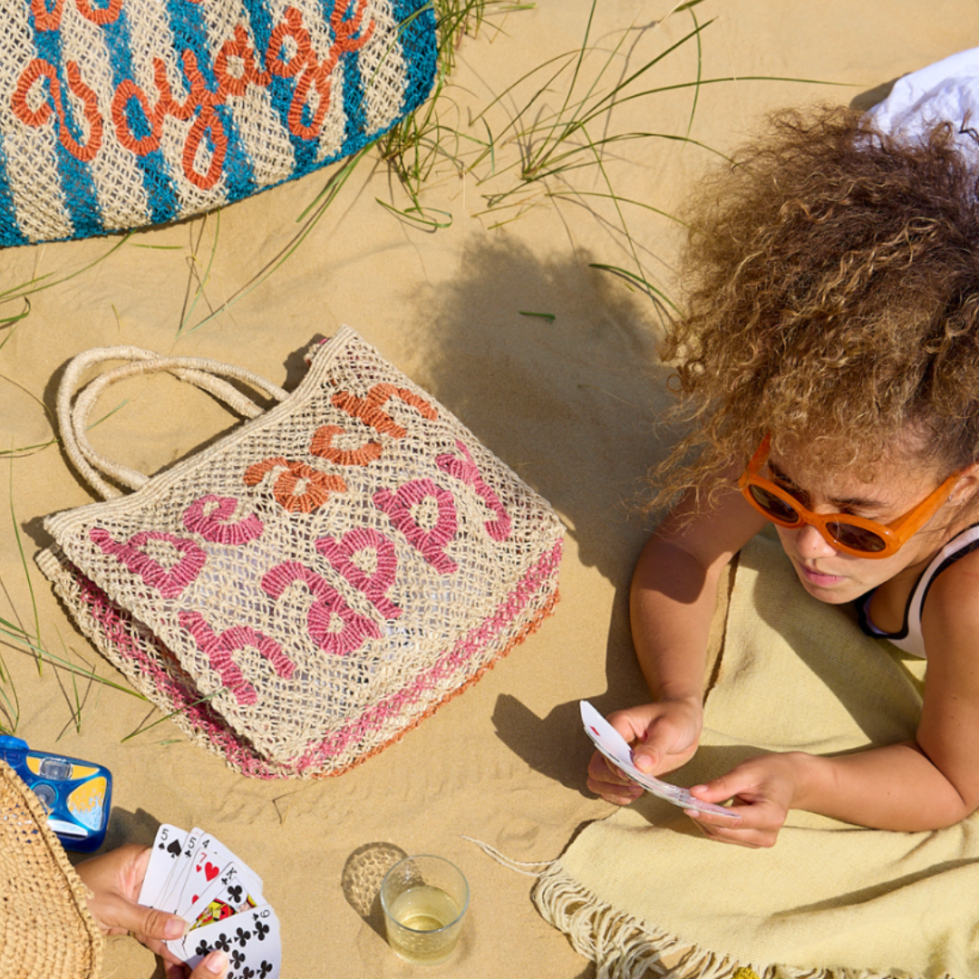 Beach Happy Jute Bag S Peach - Saffron Souk 4 The Jacksons