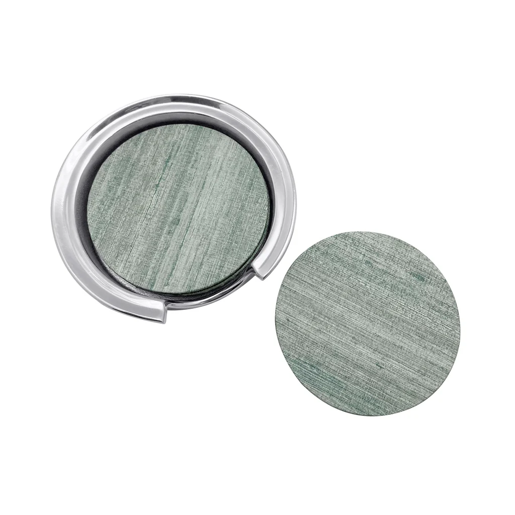 Capri Faux Grass Cloth Coaster Set