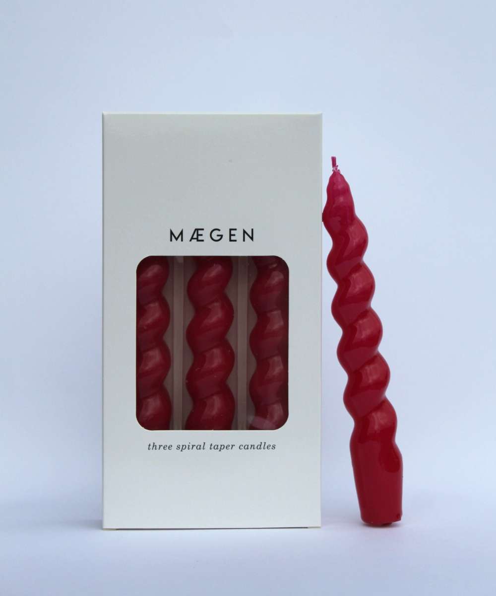 MÆGEN Spiral Taper Candle (Pack of 3)