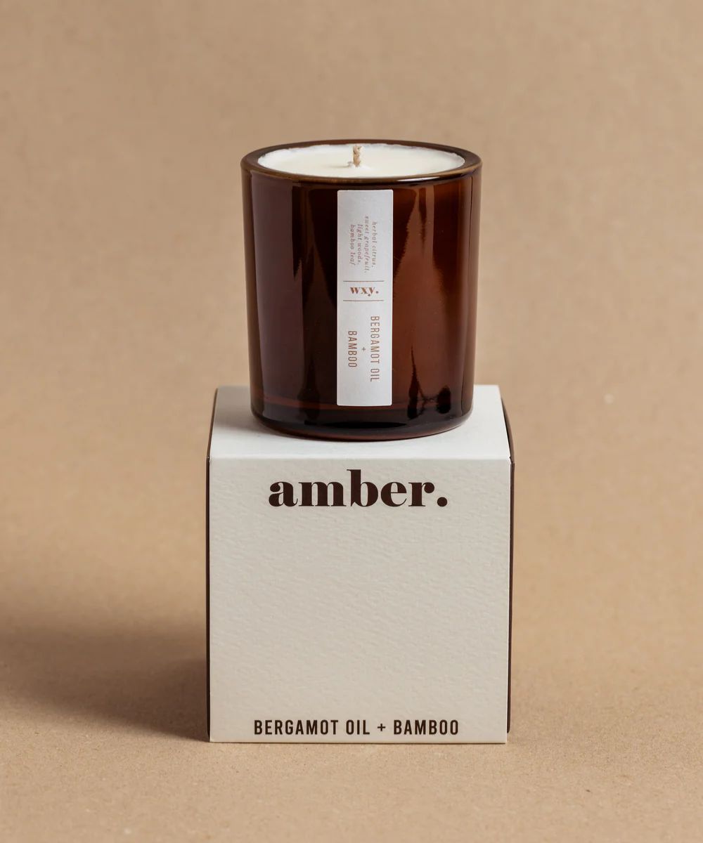 Wxy. Amber Bergamot Oil & Bamboo Candle
