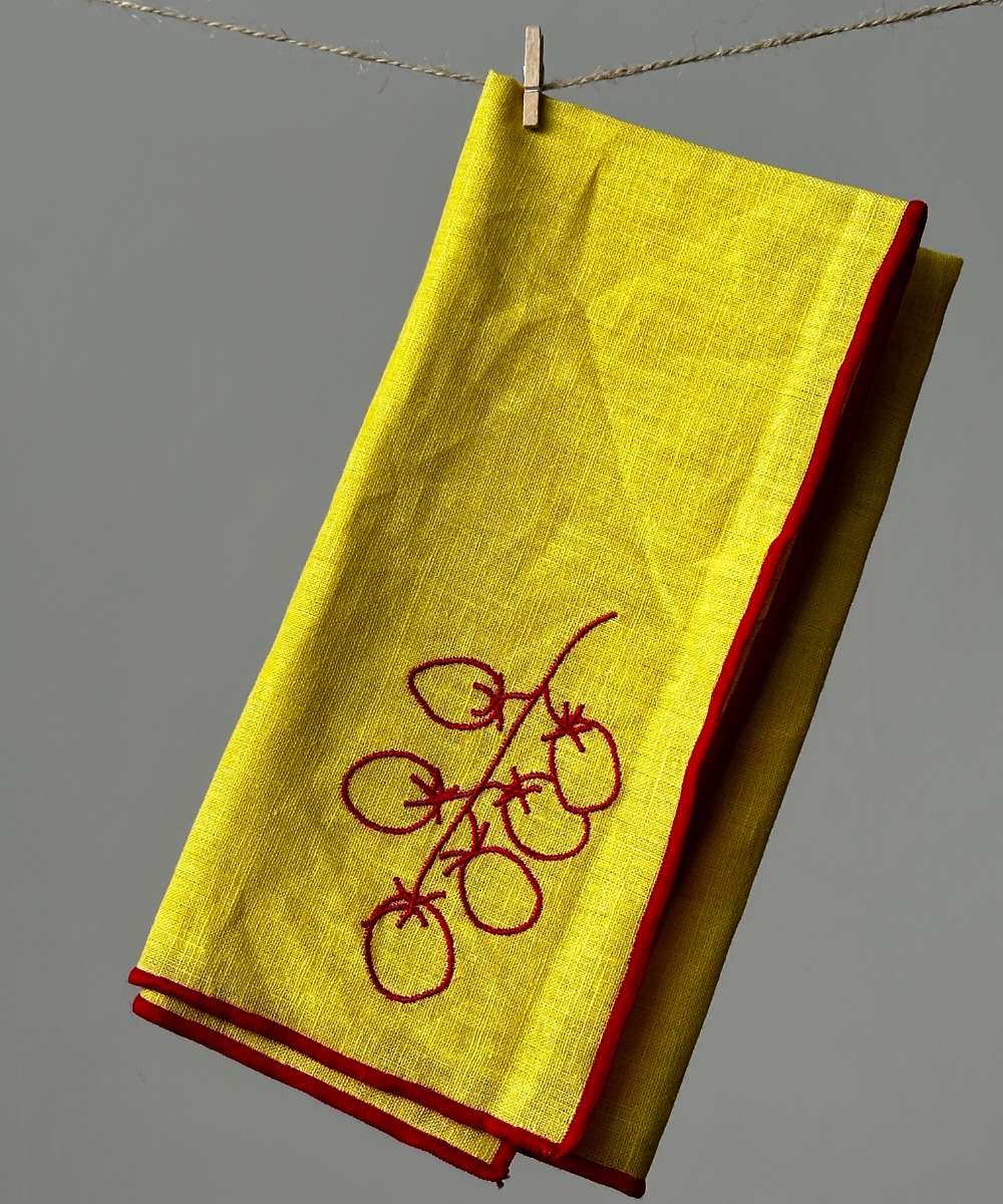 MÆGEN Linen-Blend Napkins - Tomatoes (set of 2)
