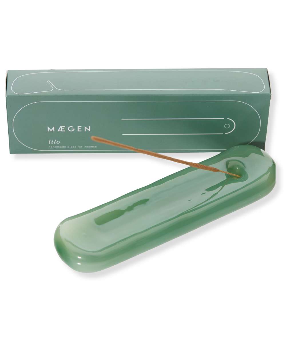 MÆGEN Lilo Glass Incense Holder - Milky Sea Green