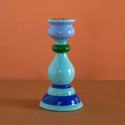 Hand Painted Wooden Carved Candlestick