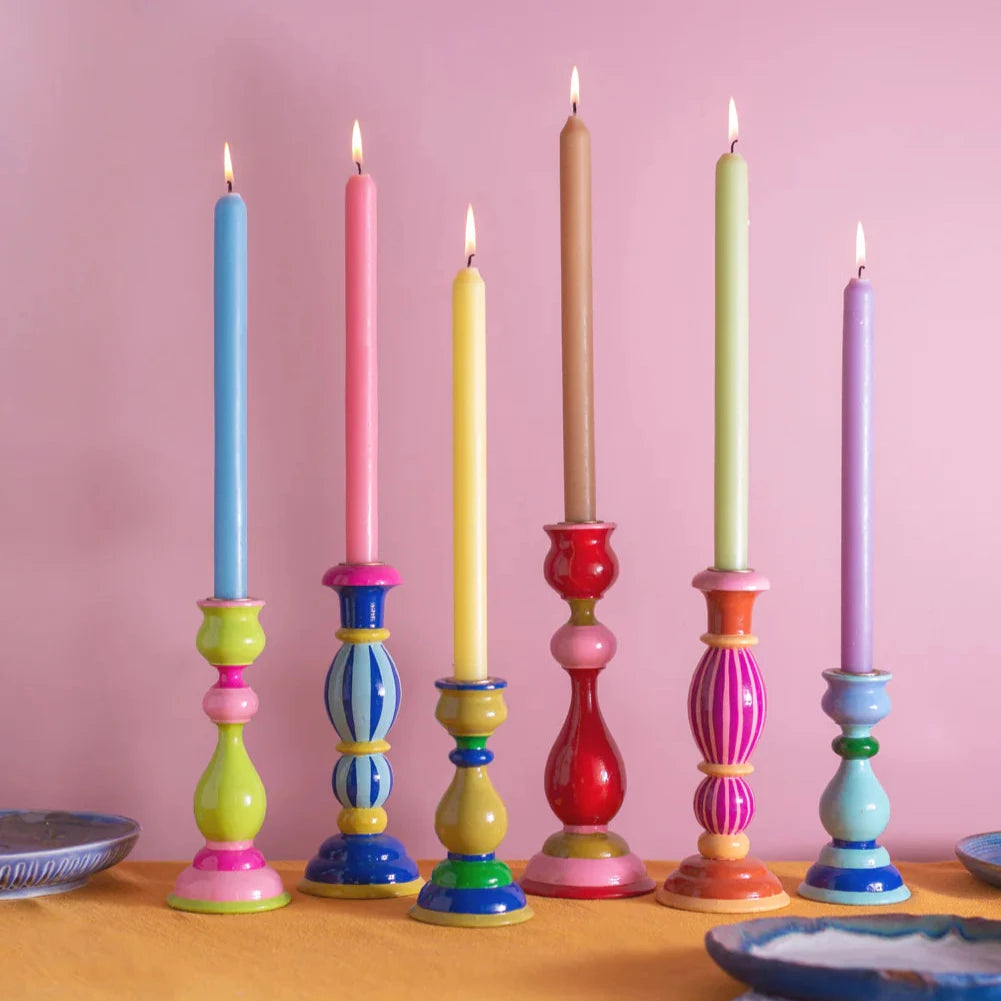 Pre-order: Hand Painted Wooden Carved Candlestick