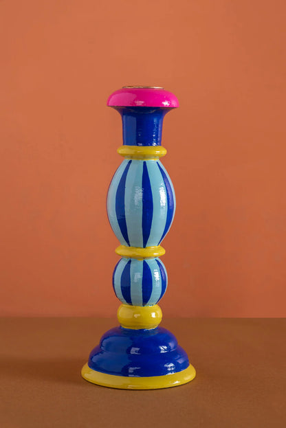 Pre-order: Hand Painted Wooden Carved Candlestick