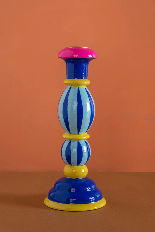 Pre-order: Hand Painted Wooden Carved Candlestick