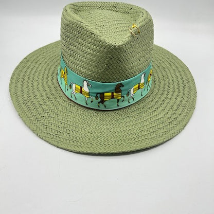 Pistachio straw fedora