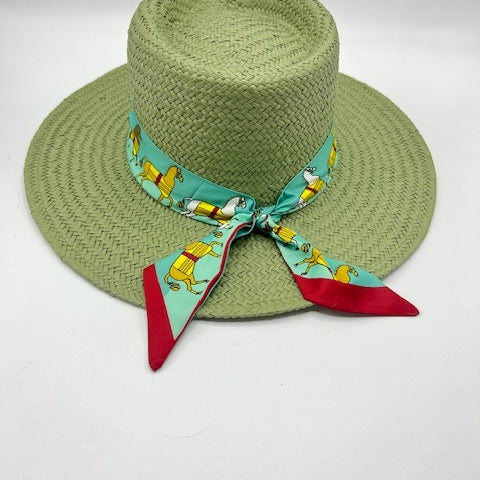 Pistachio straw fedora