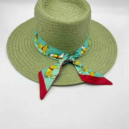 Pistachio straw fedora