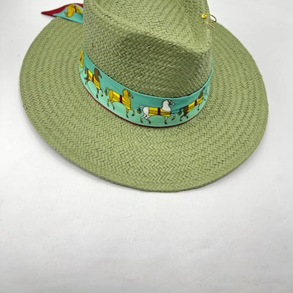 Pistachio straw fedora