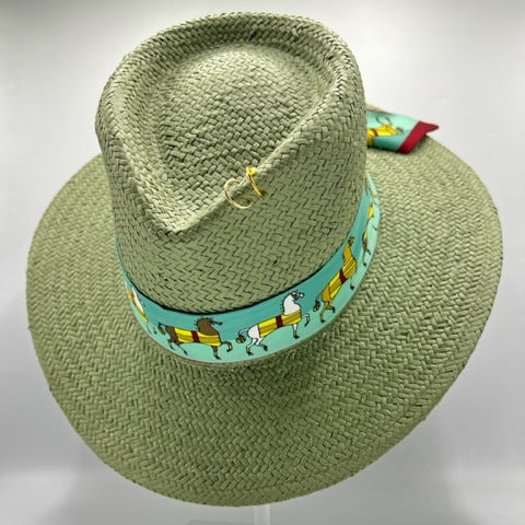 Pistachio straw fedora