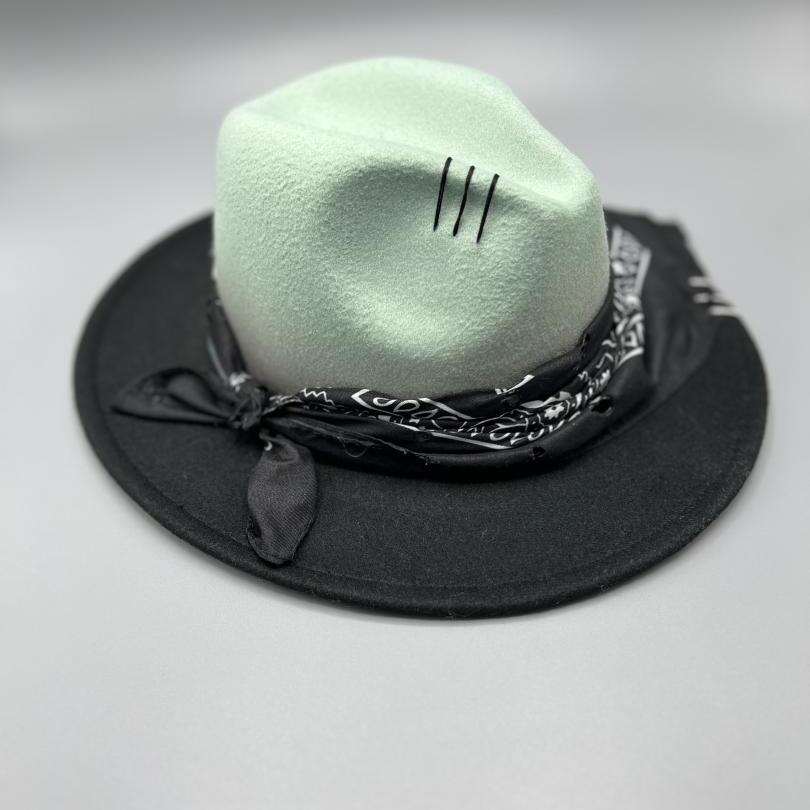 2 colors Fedora with bandana