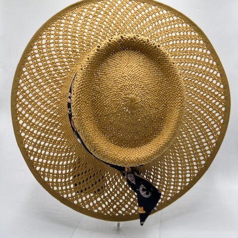 Light brown beach natural straw hat