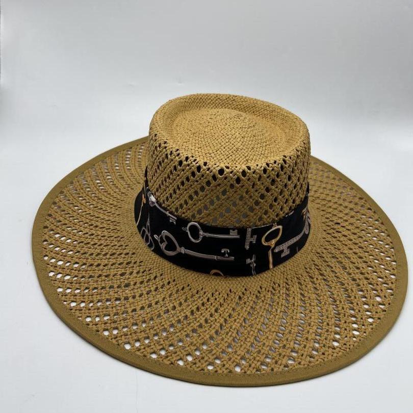 Light brown beach natural straw hat