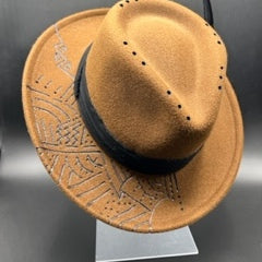 Brown handcrafted fedora