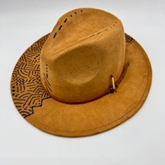 Brown suede with carvings