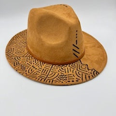 Brown suede with carvings