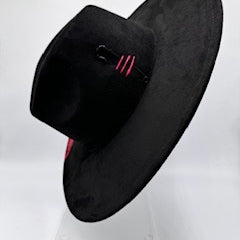 Half black half red wide brim