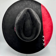 Half black half red wide brim