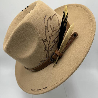 Hand crafted brown fedora