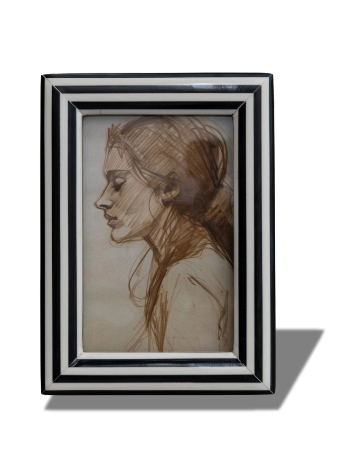 Black & White Striped Photo Frame